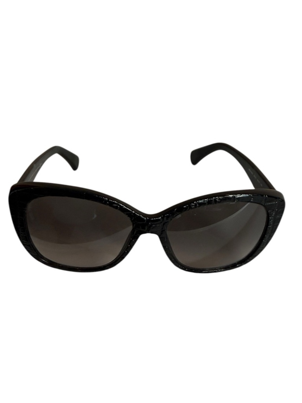 Alexander McQueen AMQ 4193/S Black Croc Textured Sunglasses Italy